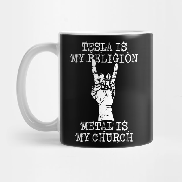 tesla is my religion by Grandpa Zeus Art